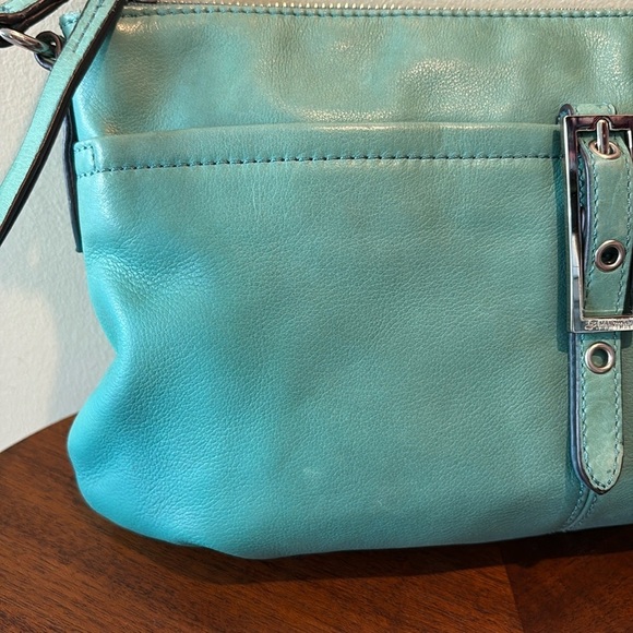 B. Makowsky  crossbody bag  shoulder bag  leather seafoam green  3 ext. pockets - Picture 17 of 17